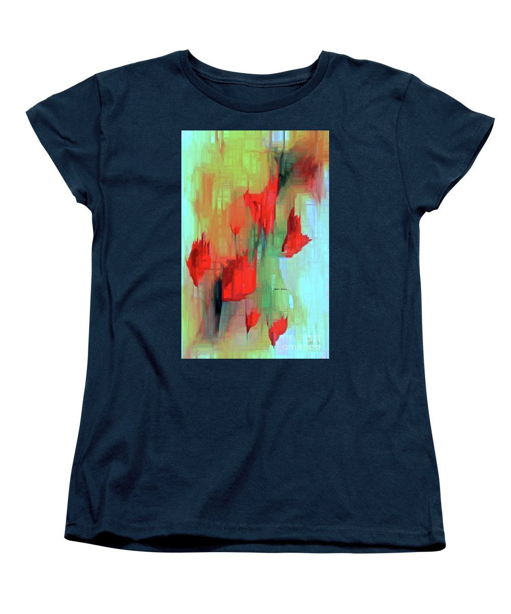 Women's T-Shirt (Standard Cut) - Abstract Red Flowers