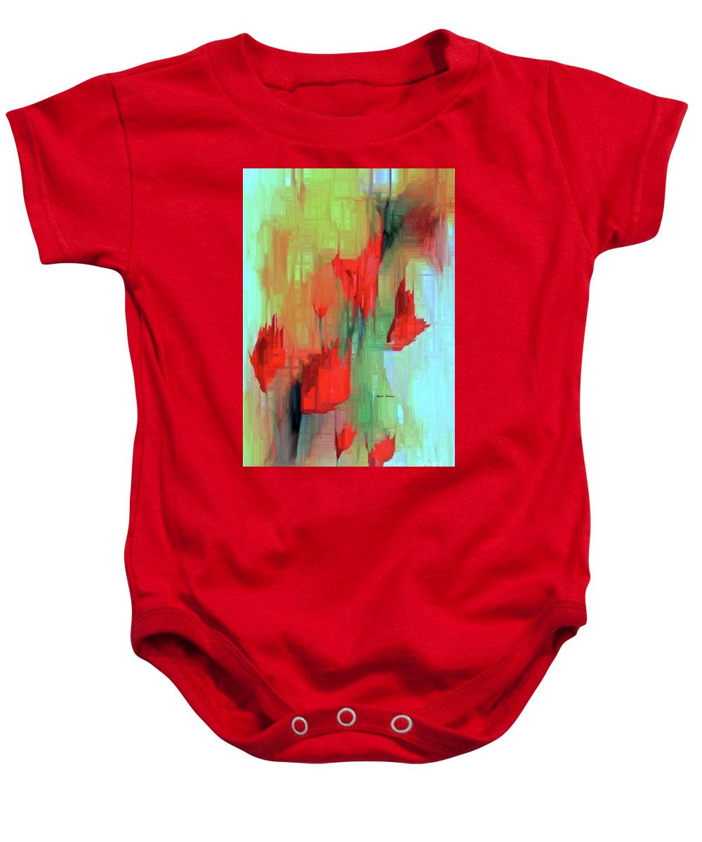 Baby Onesie - Abstract Red Flowers