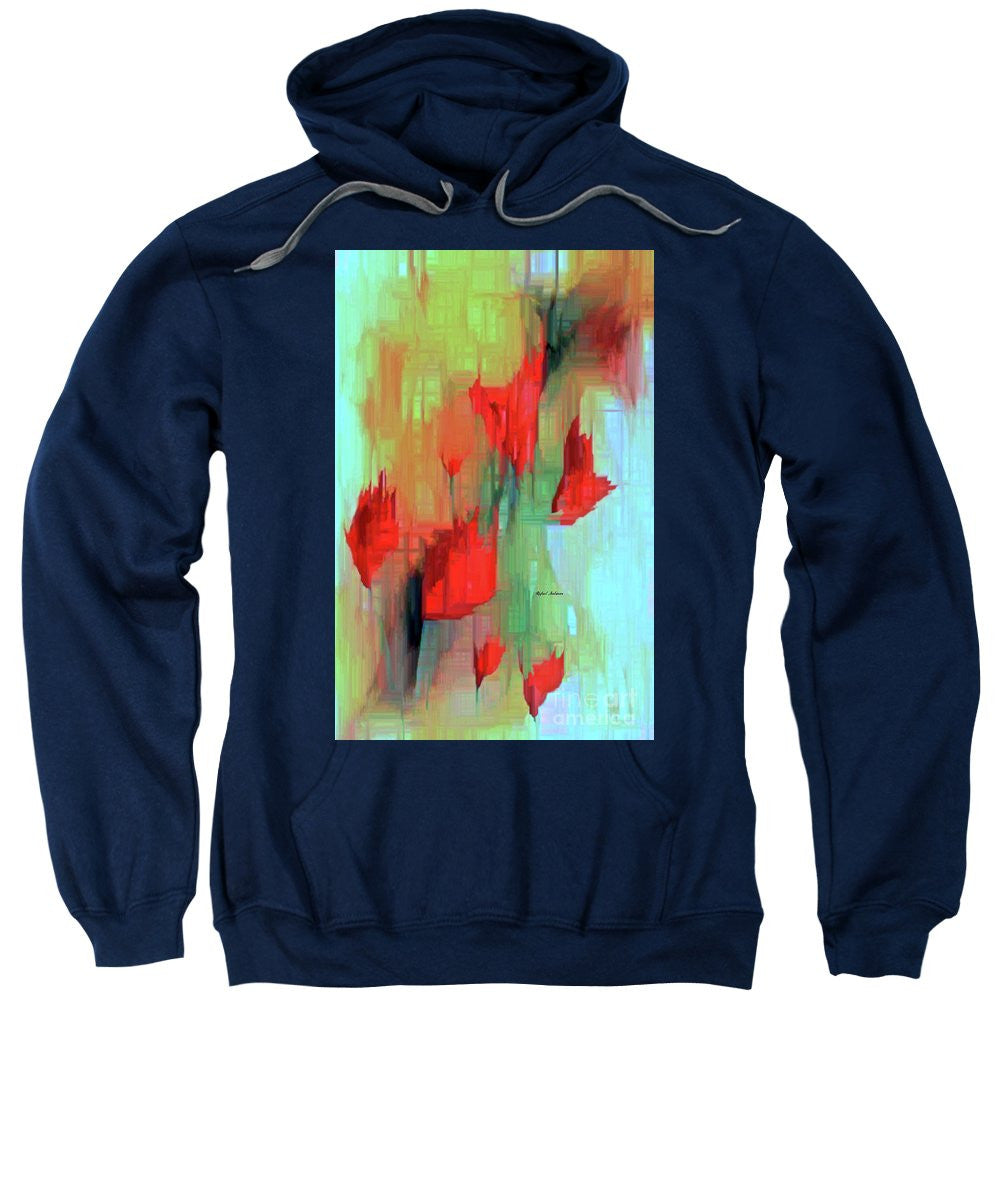 Sweatshirt - Abstract Red Flowers