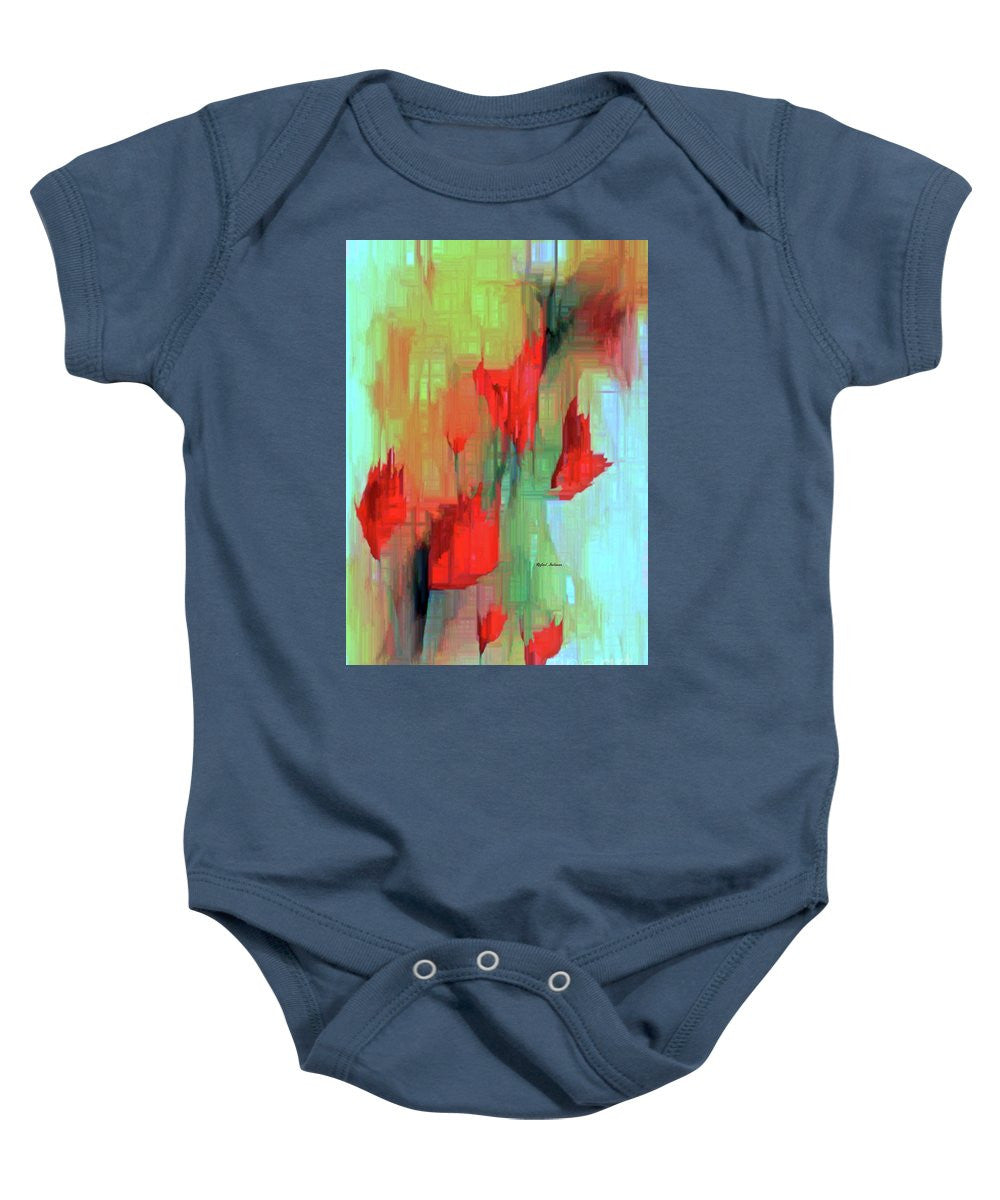 Baby Onesie - Abstract Red Flowers
