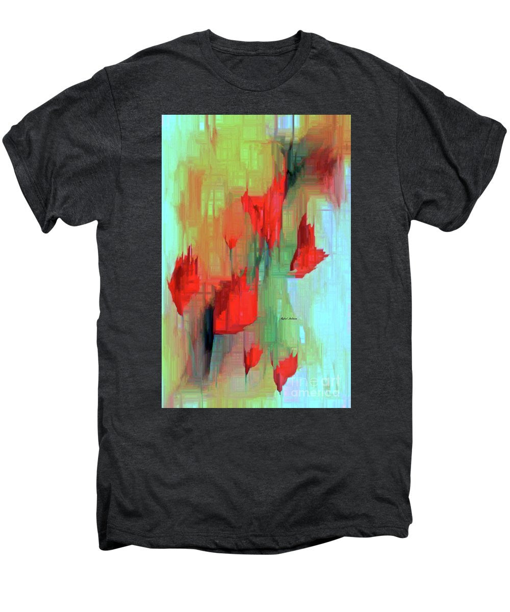 Men's Premium T-Shirt - Abstract Red Flowers