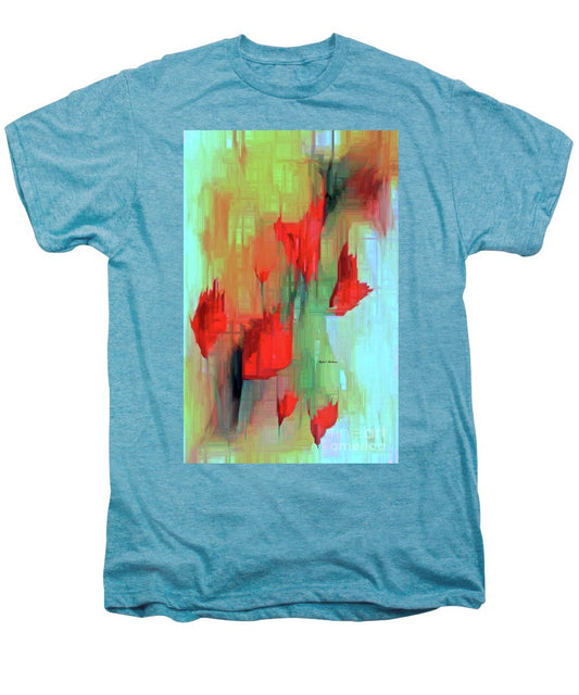 Men's Premium T-Shirt - Abstract Red Flowers