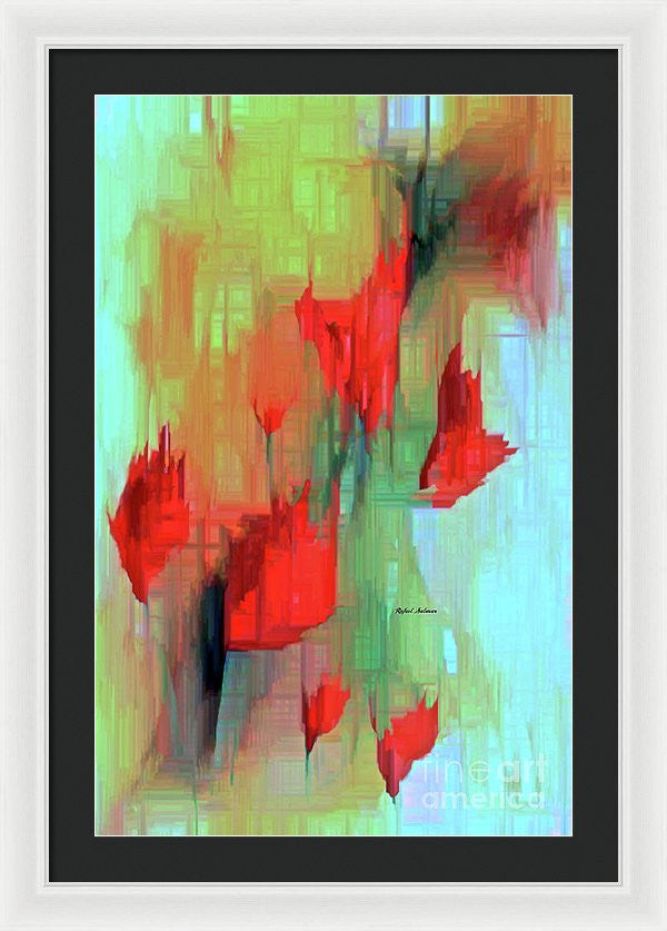 Framed Print - Abstract Red Flowers