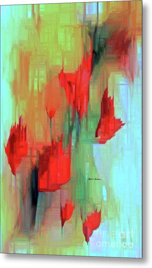 Metal Print - Abstract Red Flowers