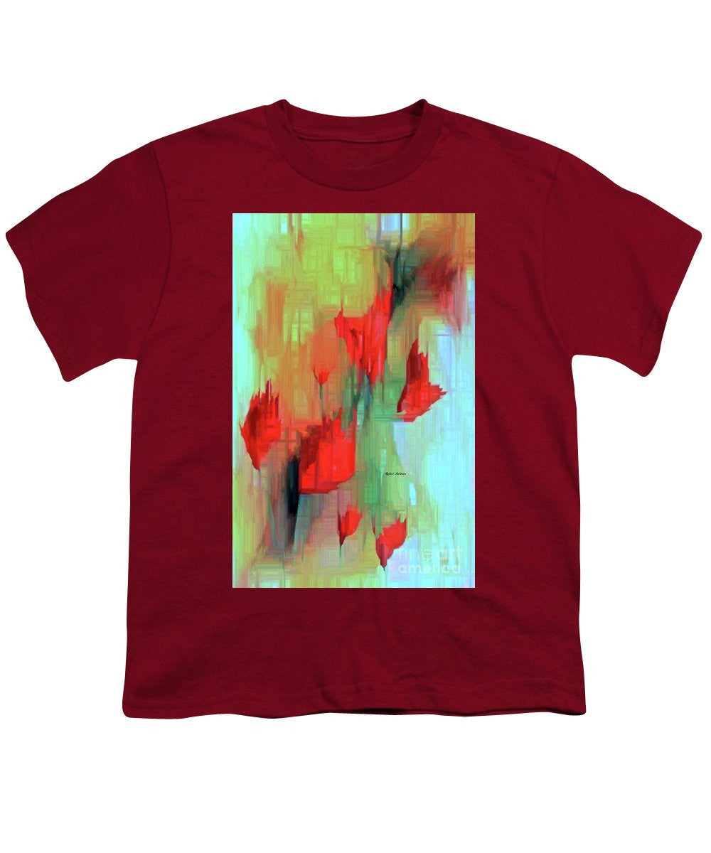 Youth T-Shirt - Abstract Red Flowers