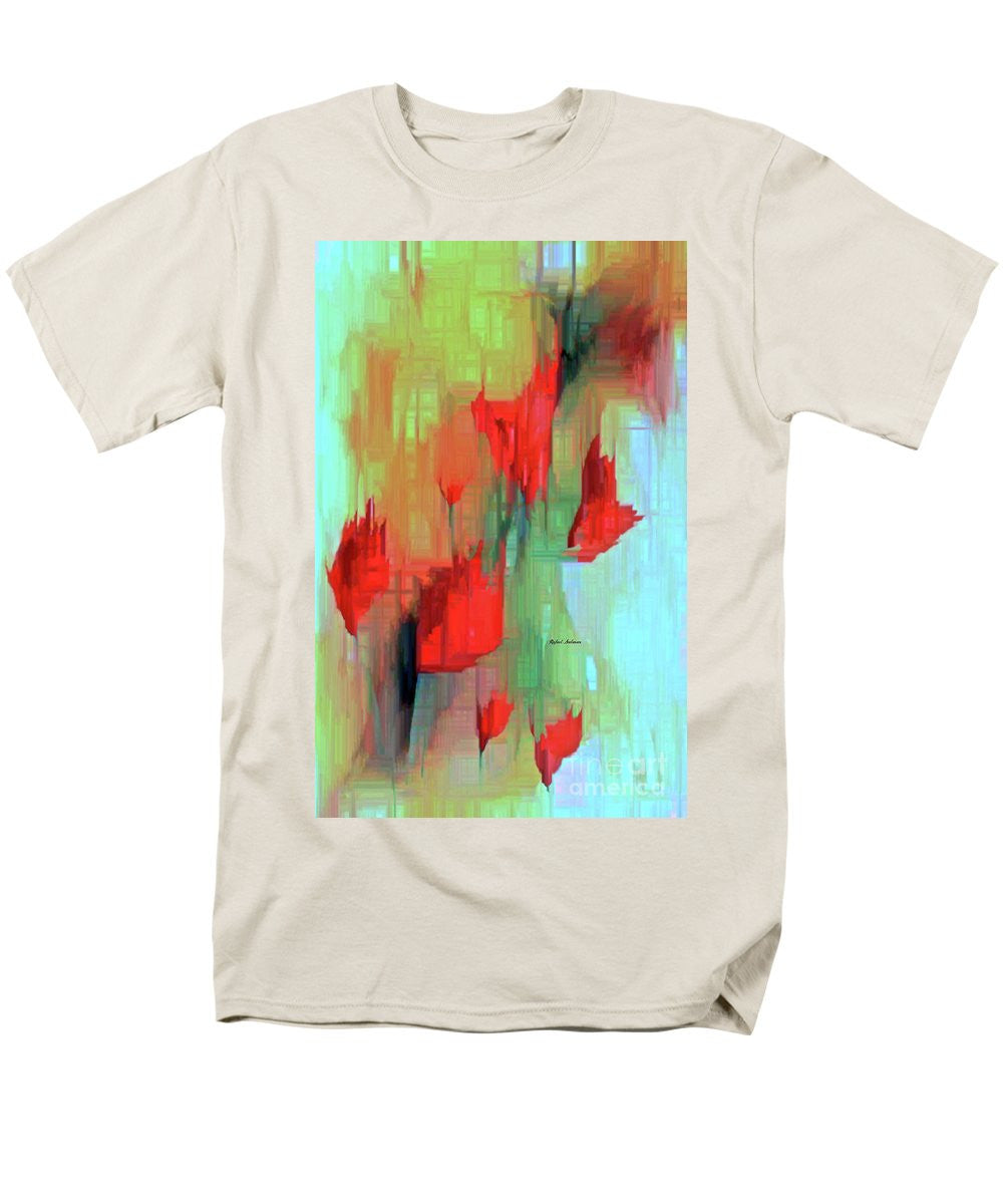 Men's T-Shirt  (Regular Fit) - Abstract Red Flowers