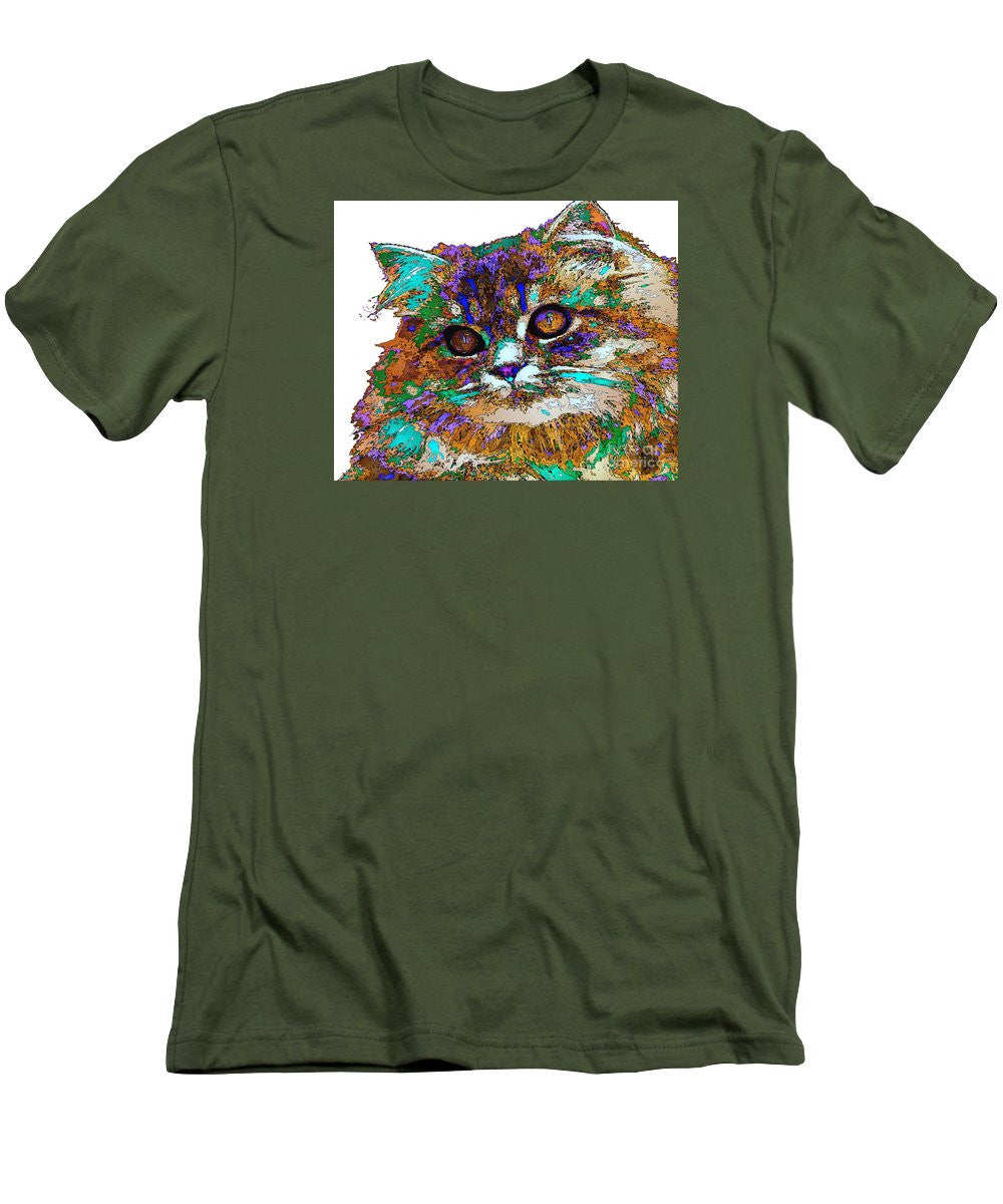 Men's T-Shirt (Slim Fit) - Adele The Cat. Pet Series