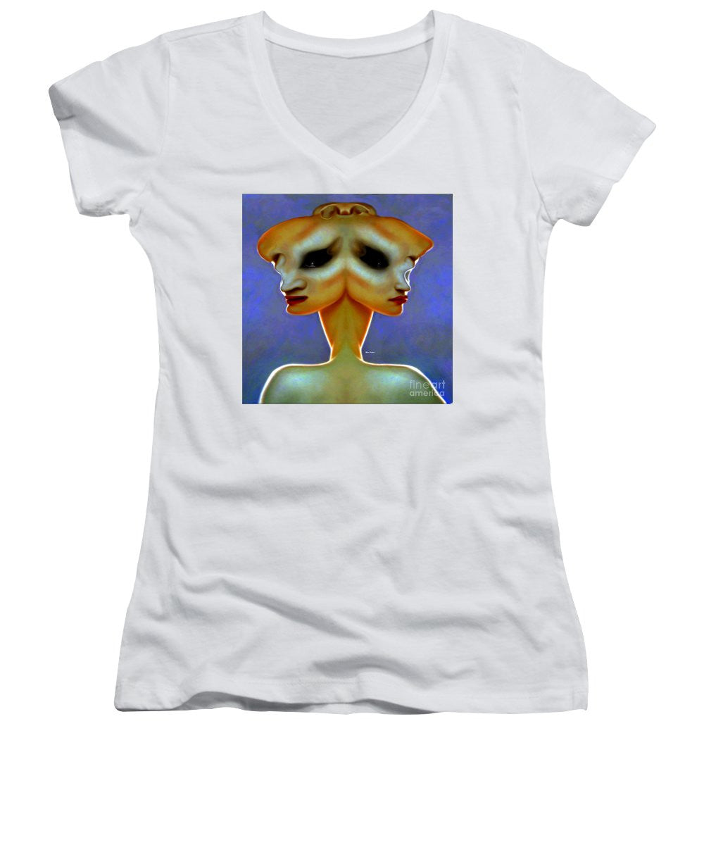 Women's V-Neck T-Shirt (Junior Cut) - Alien