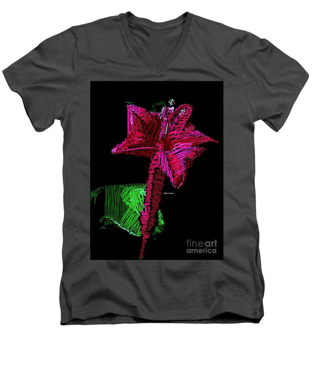 Men's V-Neck T-Shirt - Amaryllis