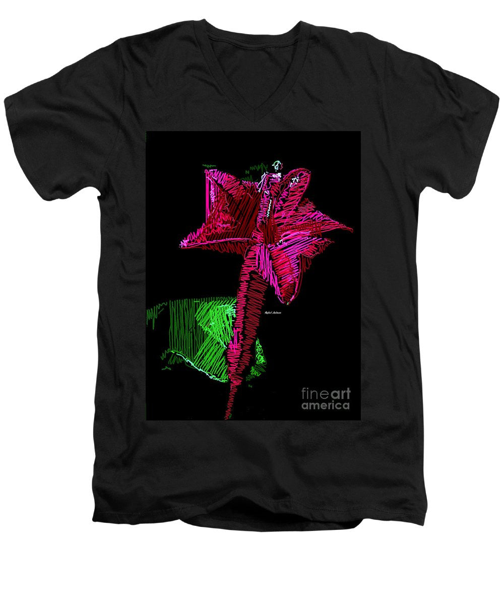 Men's V-Neck T-Shirt - Amaryllis