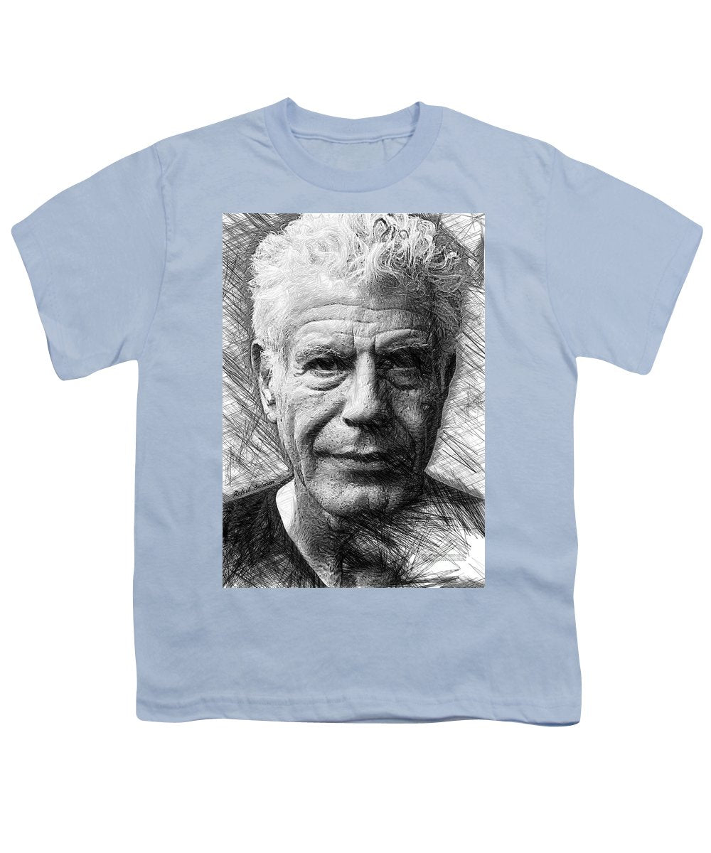 Anthony Bourdain - Ink Drawing - Youth T-Shirt