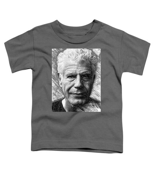 Anthony Bourdain - Ink Drawing - Toddler T-Shirt