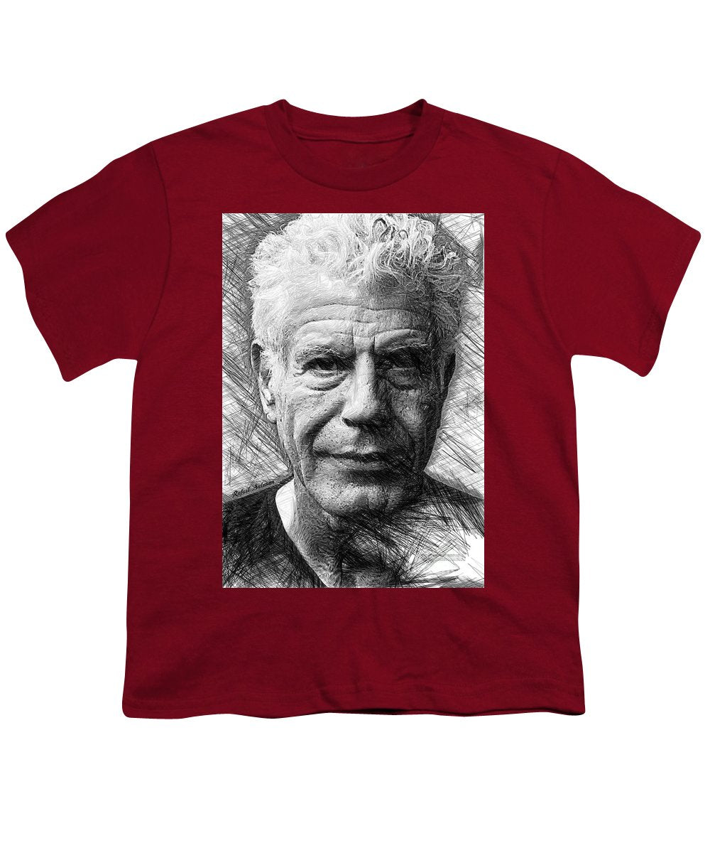 Anthony Bourdain - Ink Drawing - Youth T-Shirt