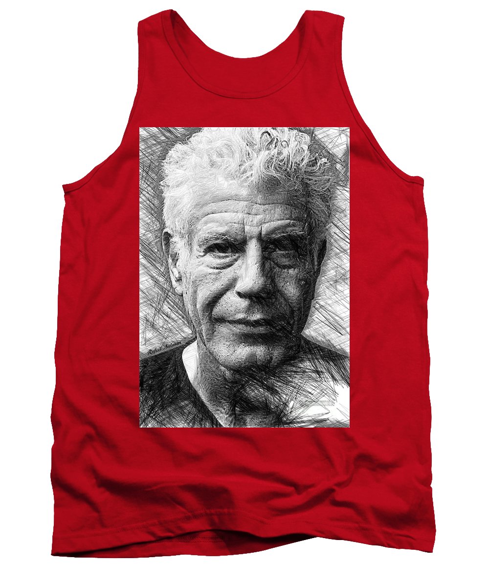 Anthony Bourdain - Ink Drawing - Tank Top