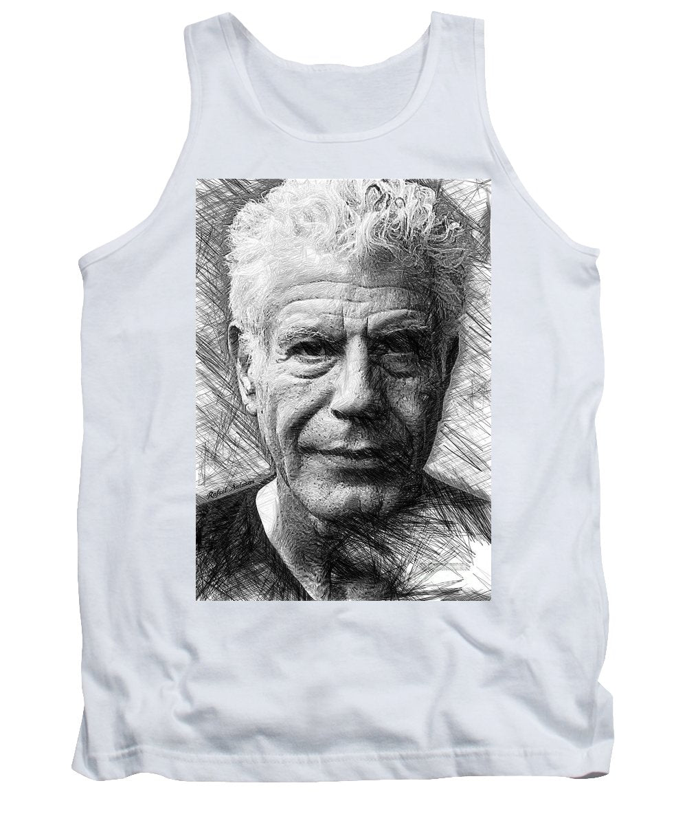 Anthony Bourdain - Ink Drawing - Tank Top