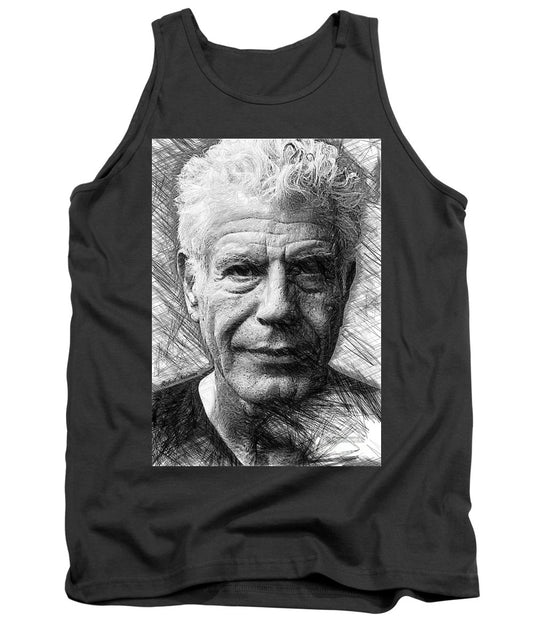 Anthony Bourdain - Ink Drawing - Tank Top