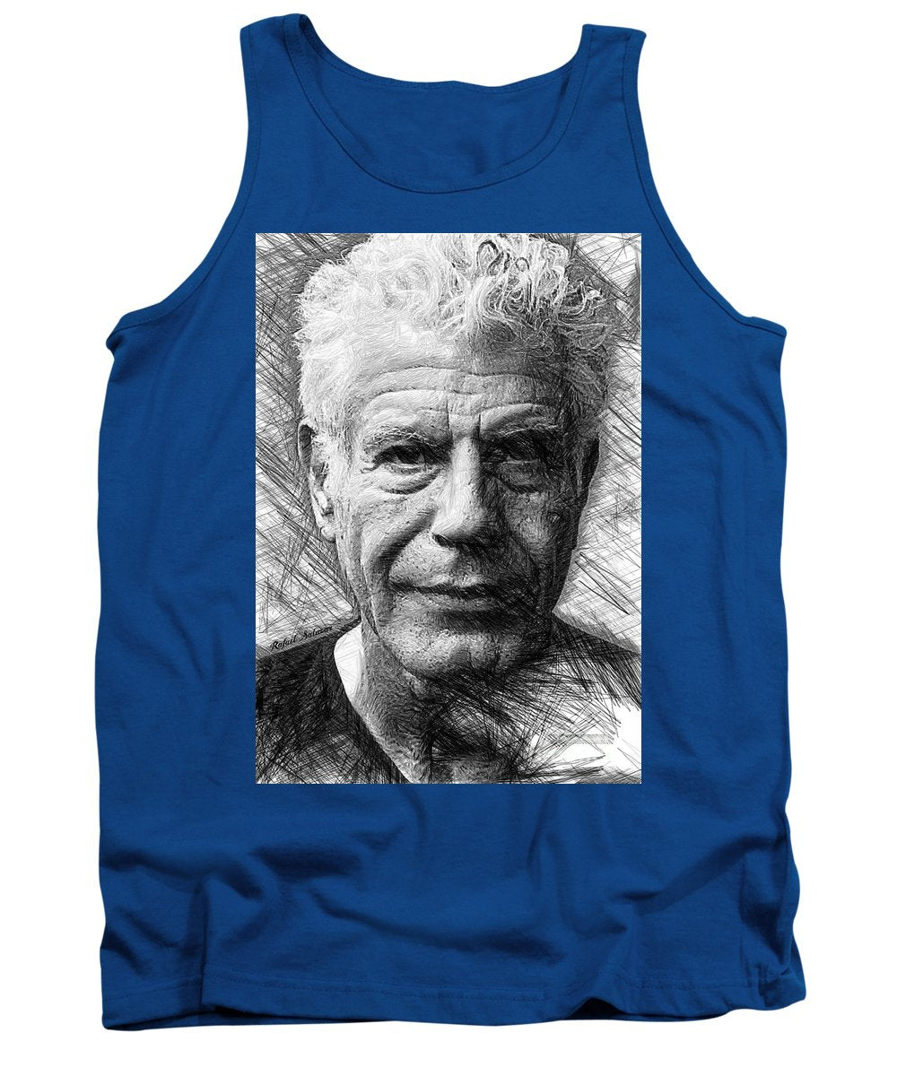 Anthony Bourdain - Ink Drawing - Tank Top