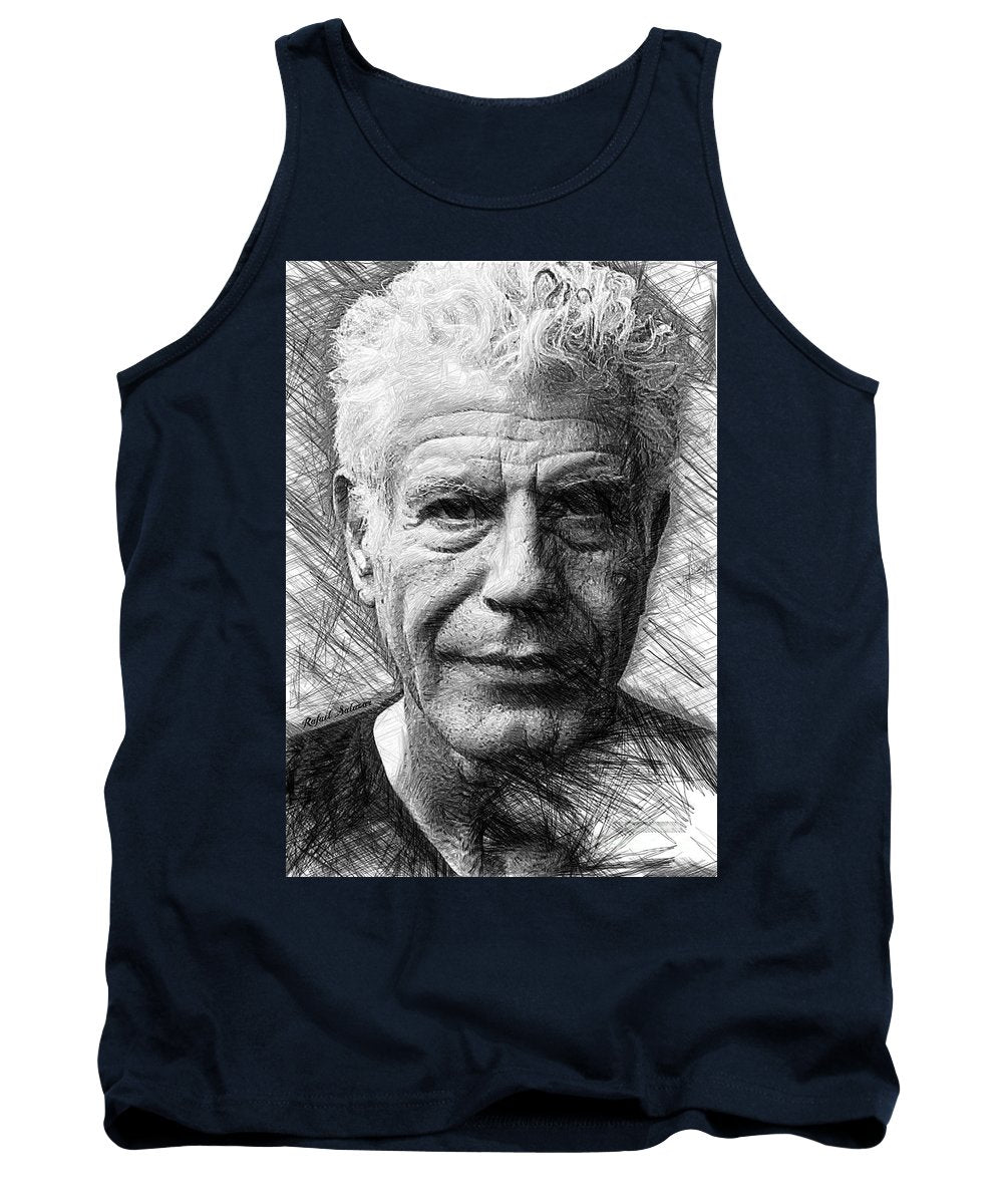 Anthony Bourdain - Ink Drawing - Tank Top