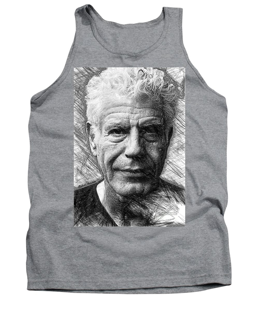 Anthony Bourdain - Ink Drawing - Tank Top