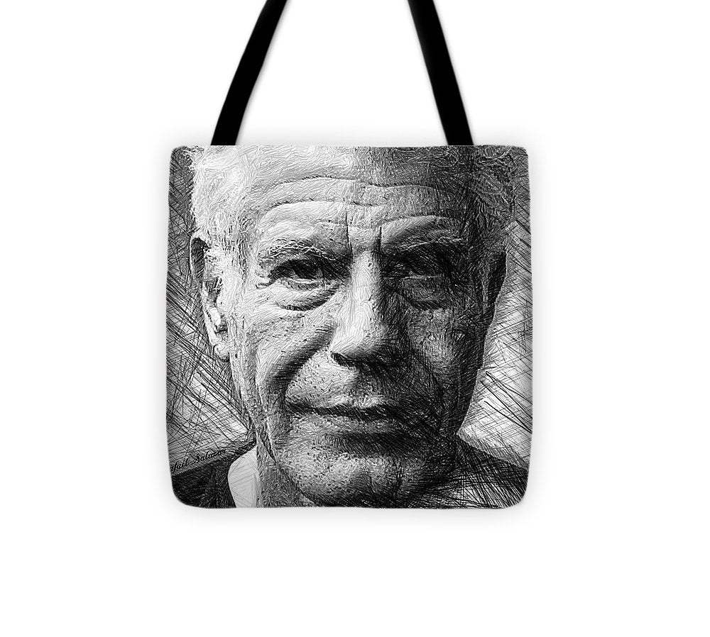 Anthony Bourdain - Ink Drawing - Tote Bag
