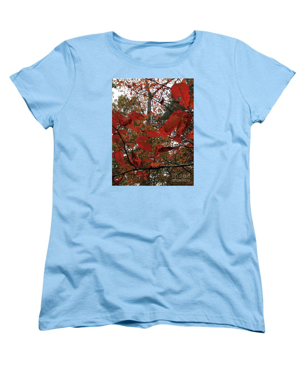 Women's T-Shirt (Standard Cut) - Autumn Leaves In Red