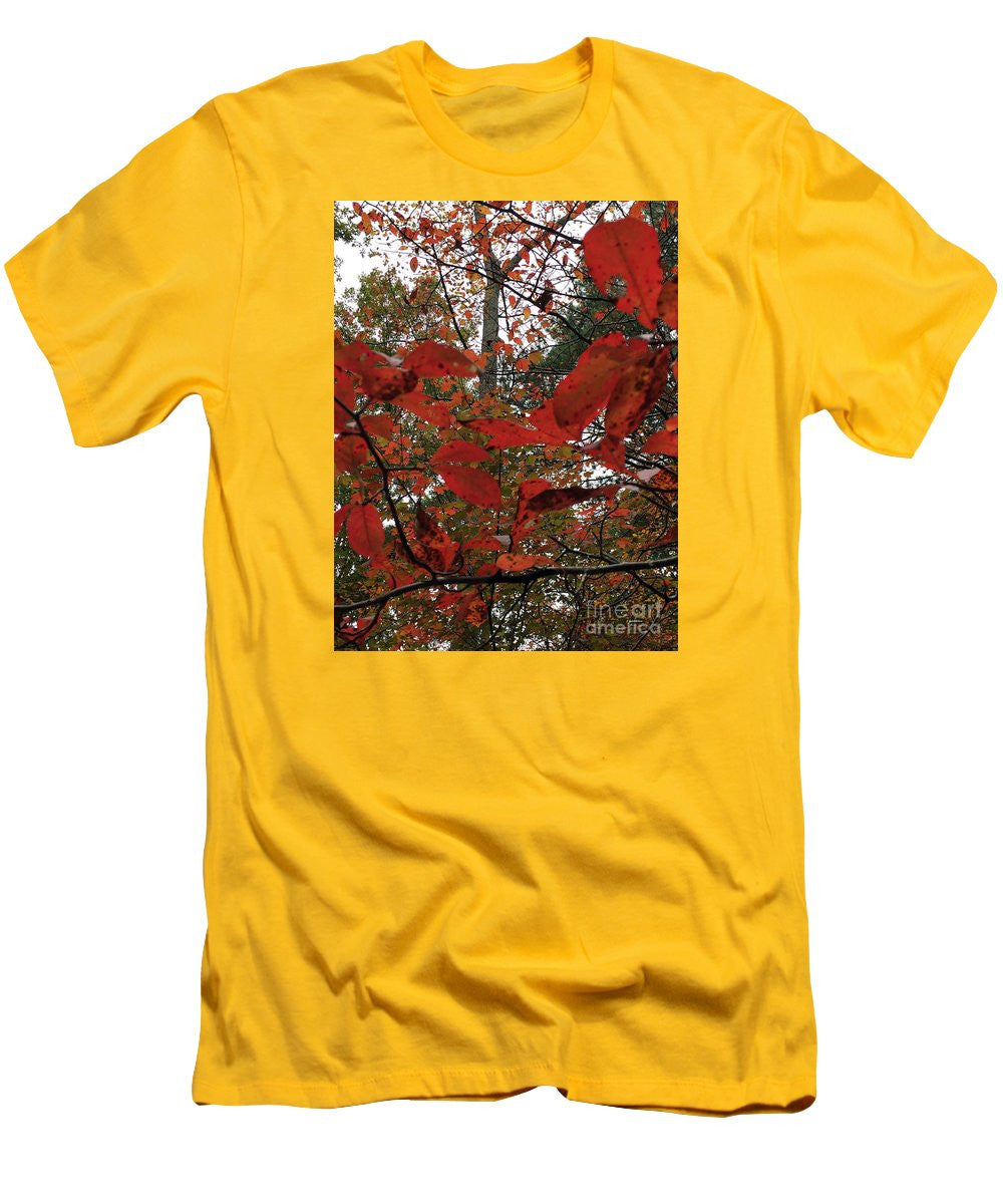 Men's T-Shirt (Slim Fit) - Autumn Leaves In Red