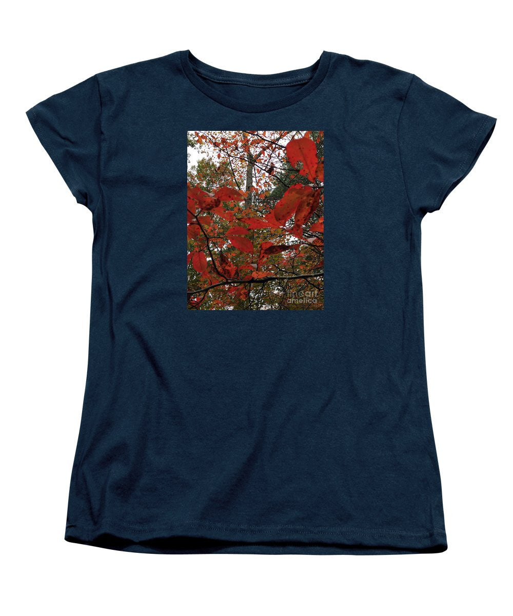 Women's T-Shirt (Standard Cut) - Autumn Leaves In Red