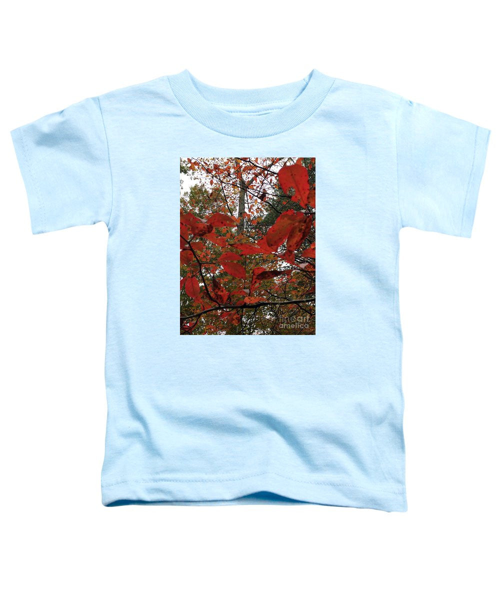 Toddler T-Shirt - Autumn Leaves In Red