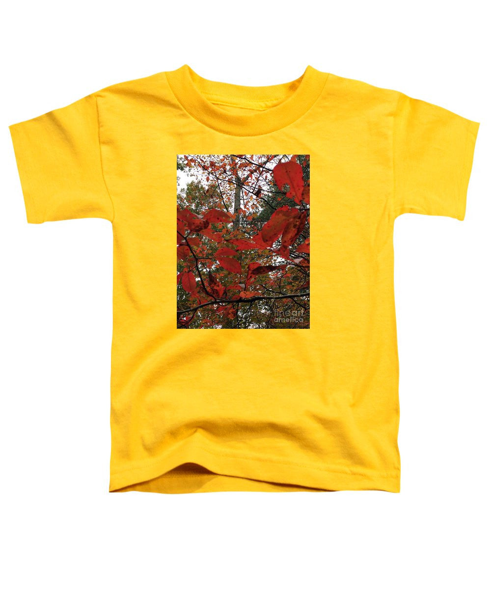 Toddler T-Shirt - Autumn Leaves In Red