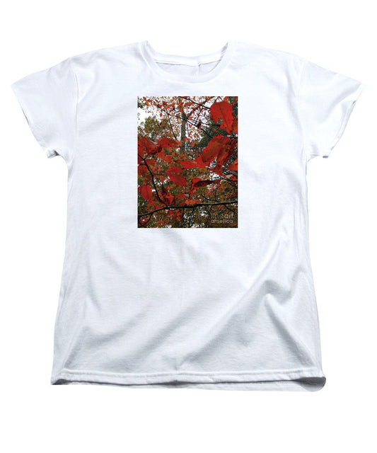 Women's T-Shirt (Standard Cut) - Autumn Leaves In Red