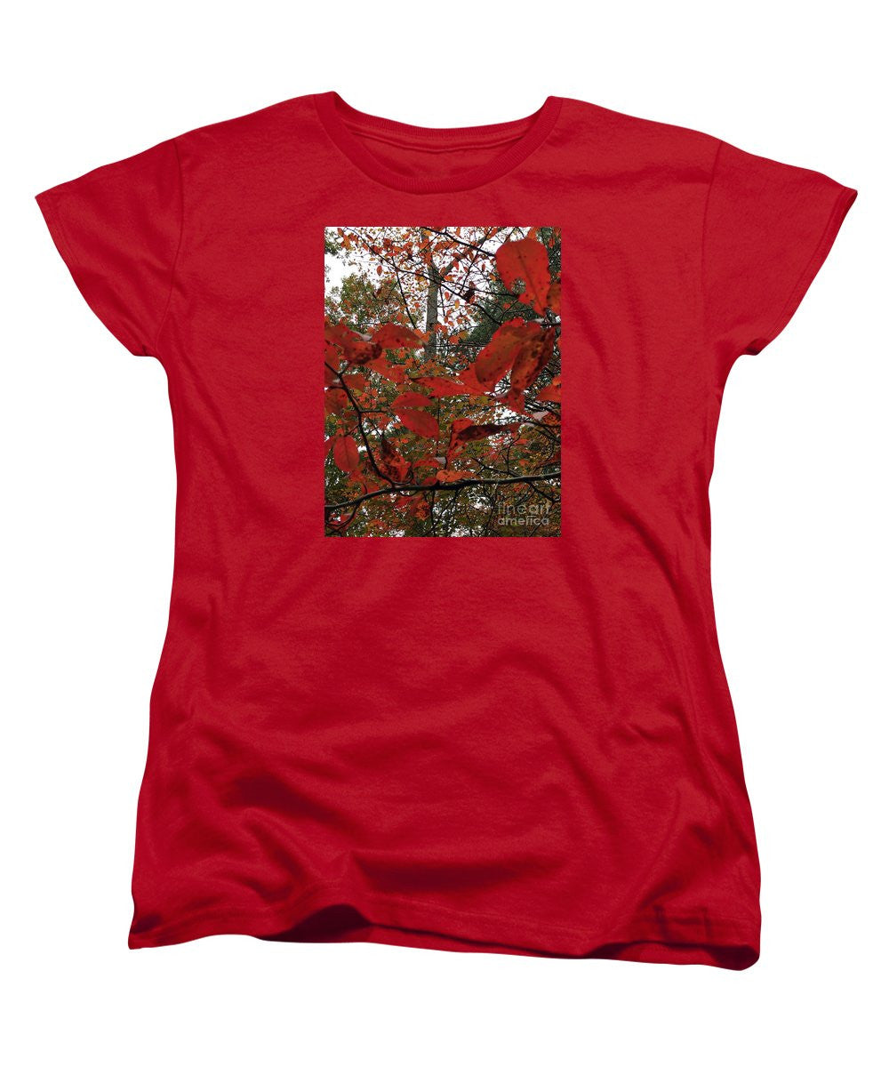 Women's T-Shirt (Standard Cut) - Autumn Leaves In Red