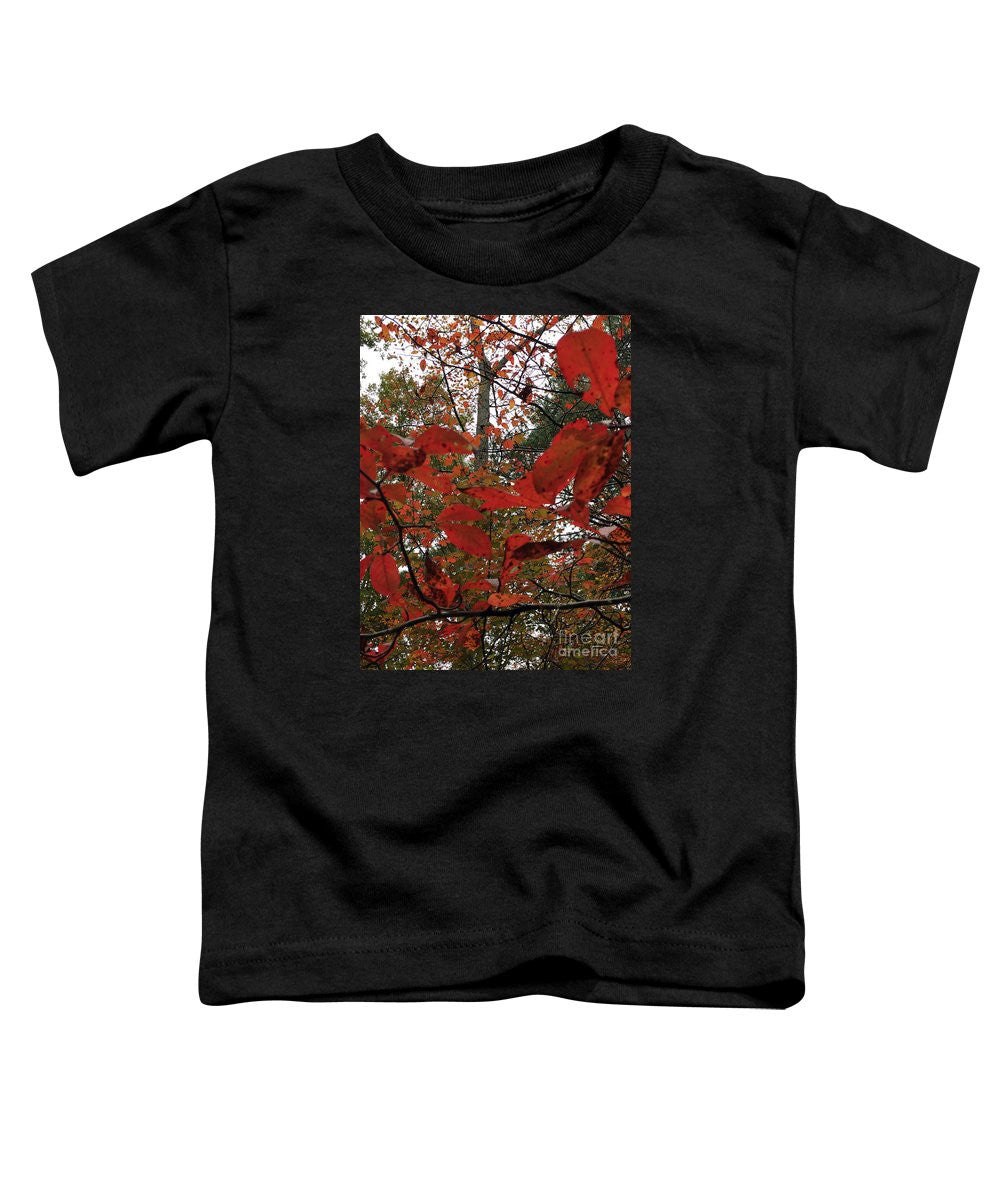 Toddler T-Shirt - Autumn Leaves In Red