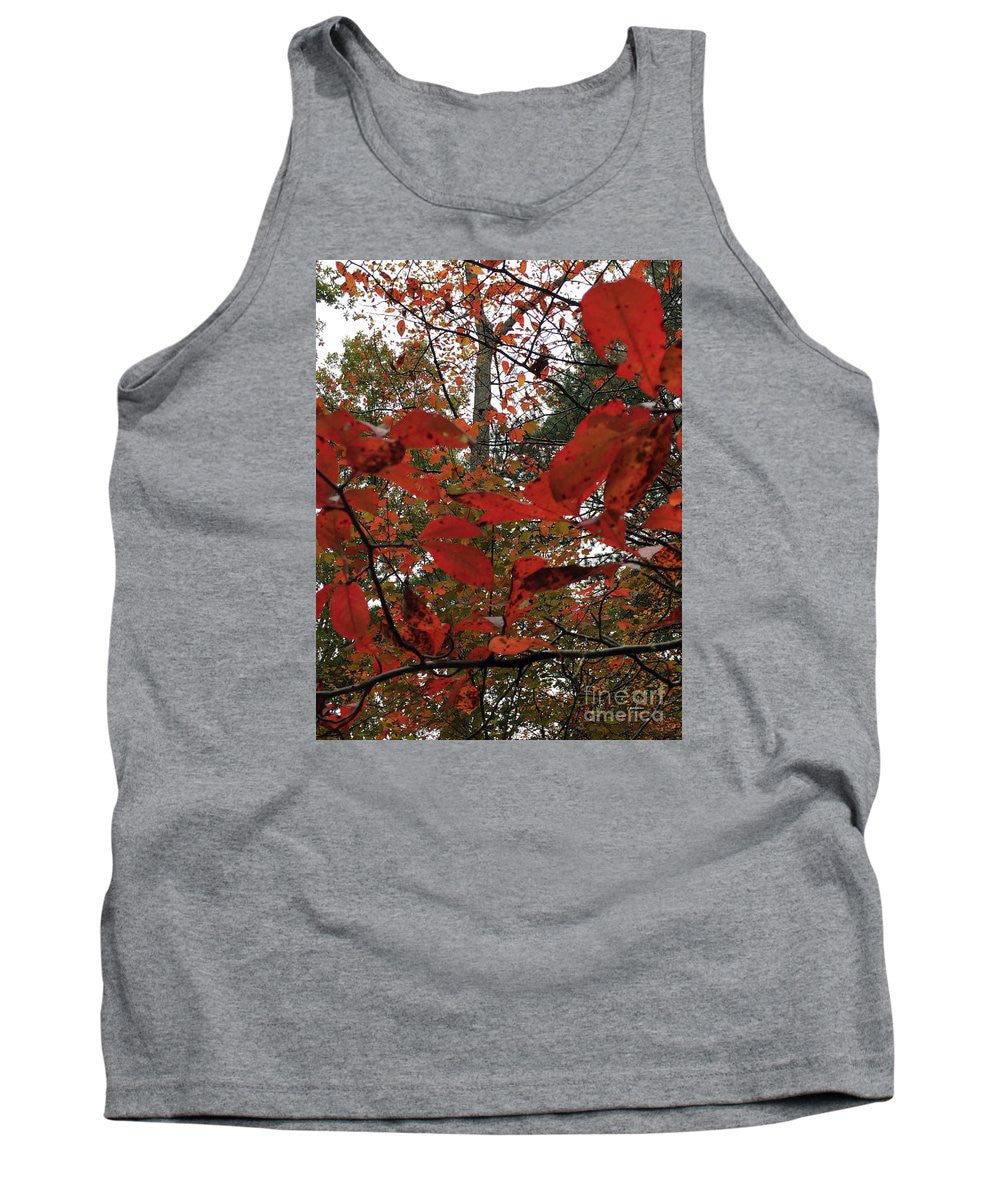 Tank Top - Autumn Leaves In Red