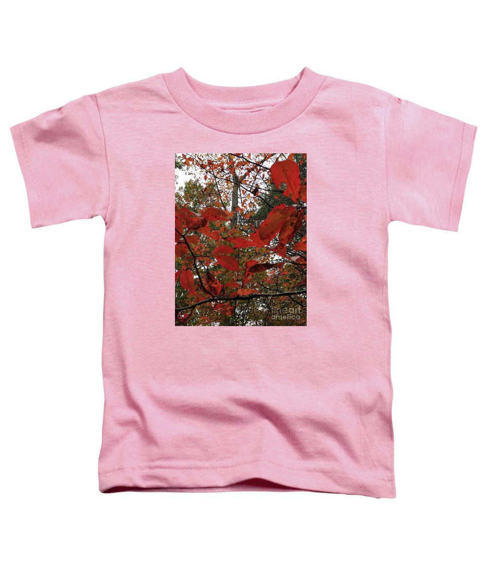 Toddler T-Shirt - Autumn Leaves In Red