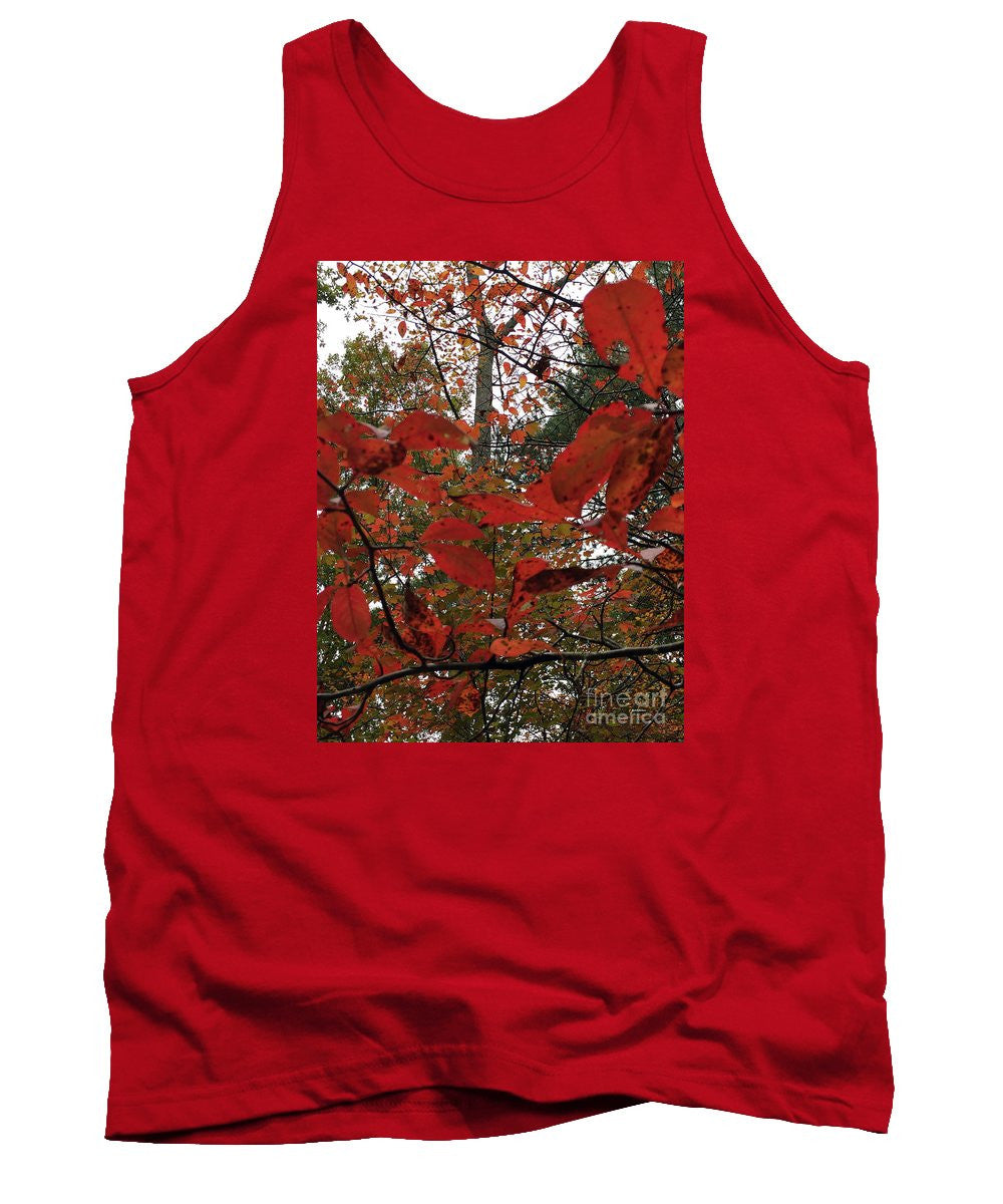 Tank Top - Autumn Leaves In Red