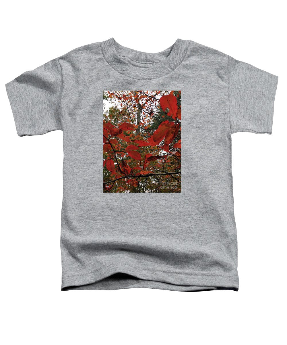 Toddler T-Shirt - Autumn Leaves In Red