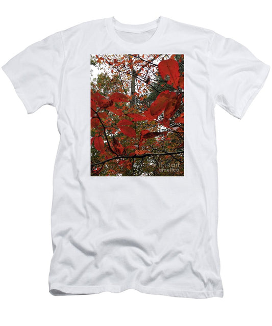 Men's T-Shirt (Slim Fit) - Autumn Leaves In Red