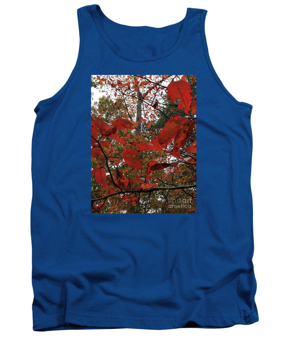 Tank Top - Autumn Leaves In Red