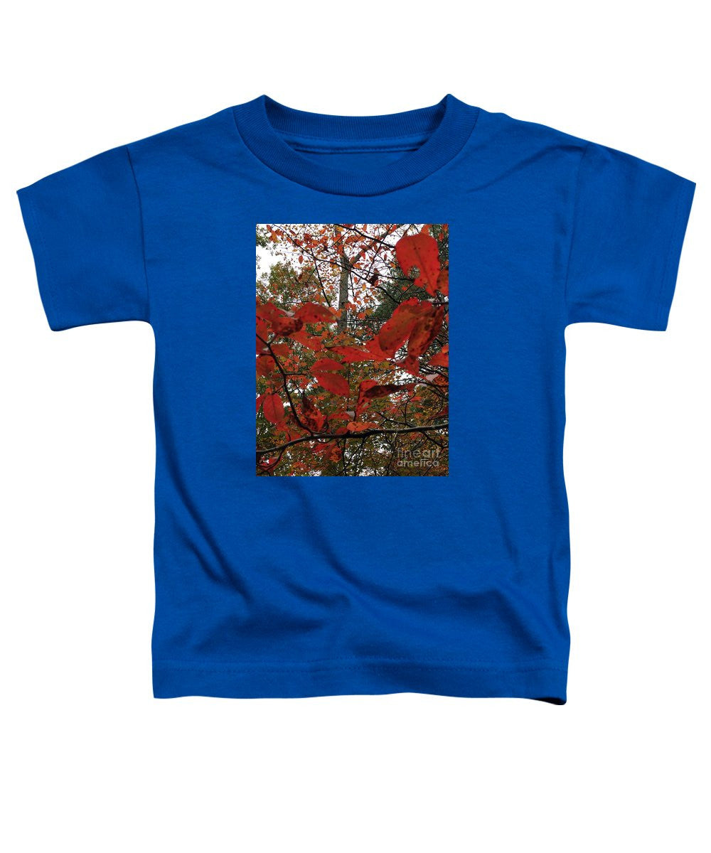 Toddler T-Shirt - Autumn Leaves In Red