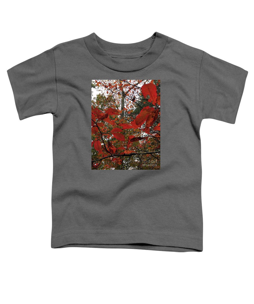 Toddler T-Shirt - Autumn Leaves In Red