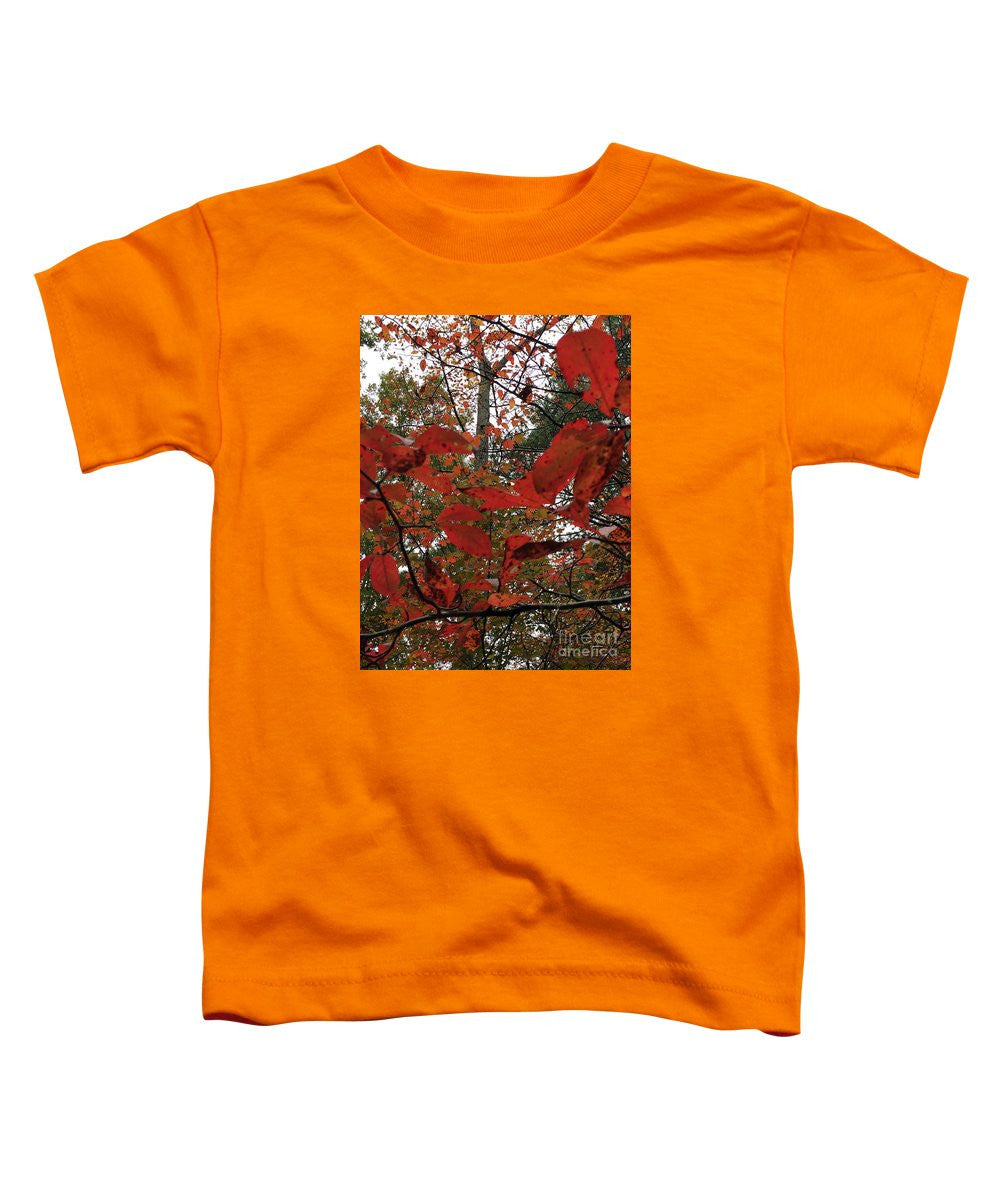 Toddler T-Shirt - Autumn Leaves In Red