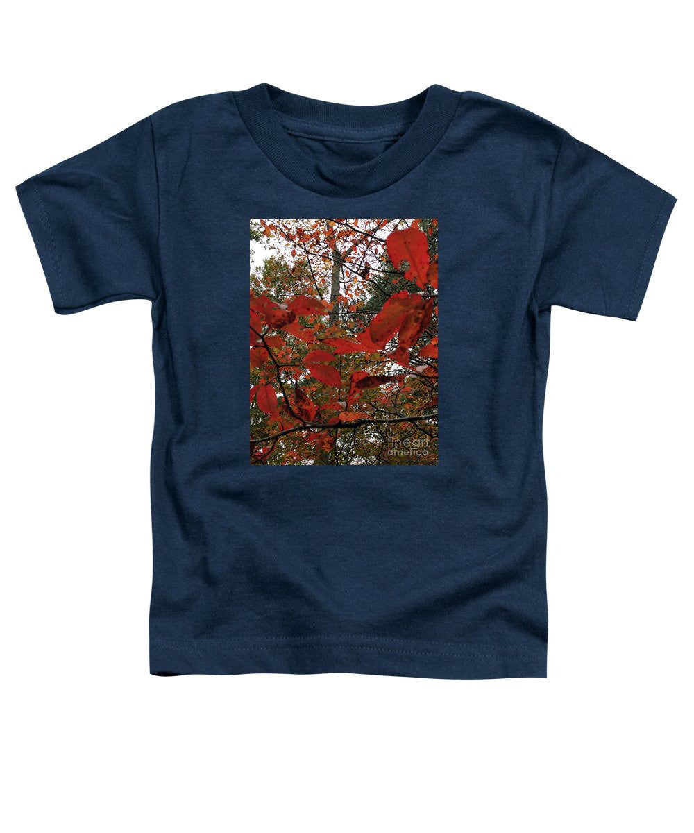 Toddler T-Shirt - Autumn Leaves In Red