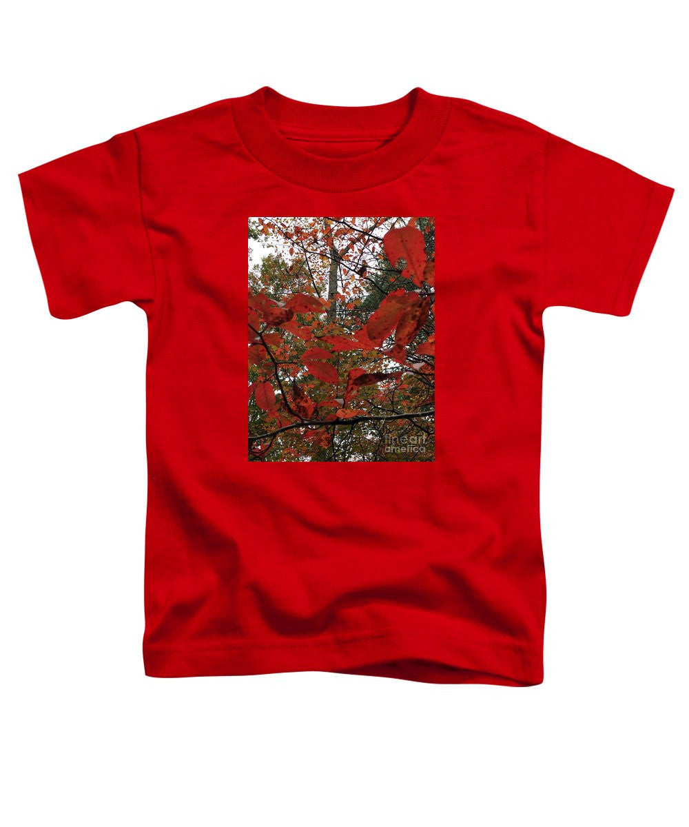 Toddler T-Shirt - Autumn Leaves In Red