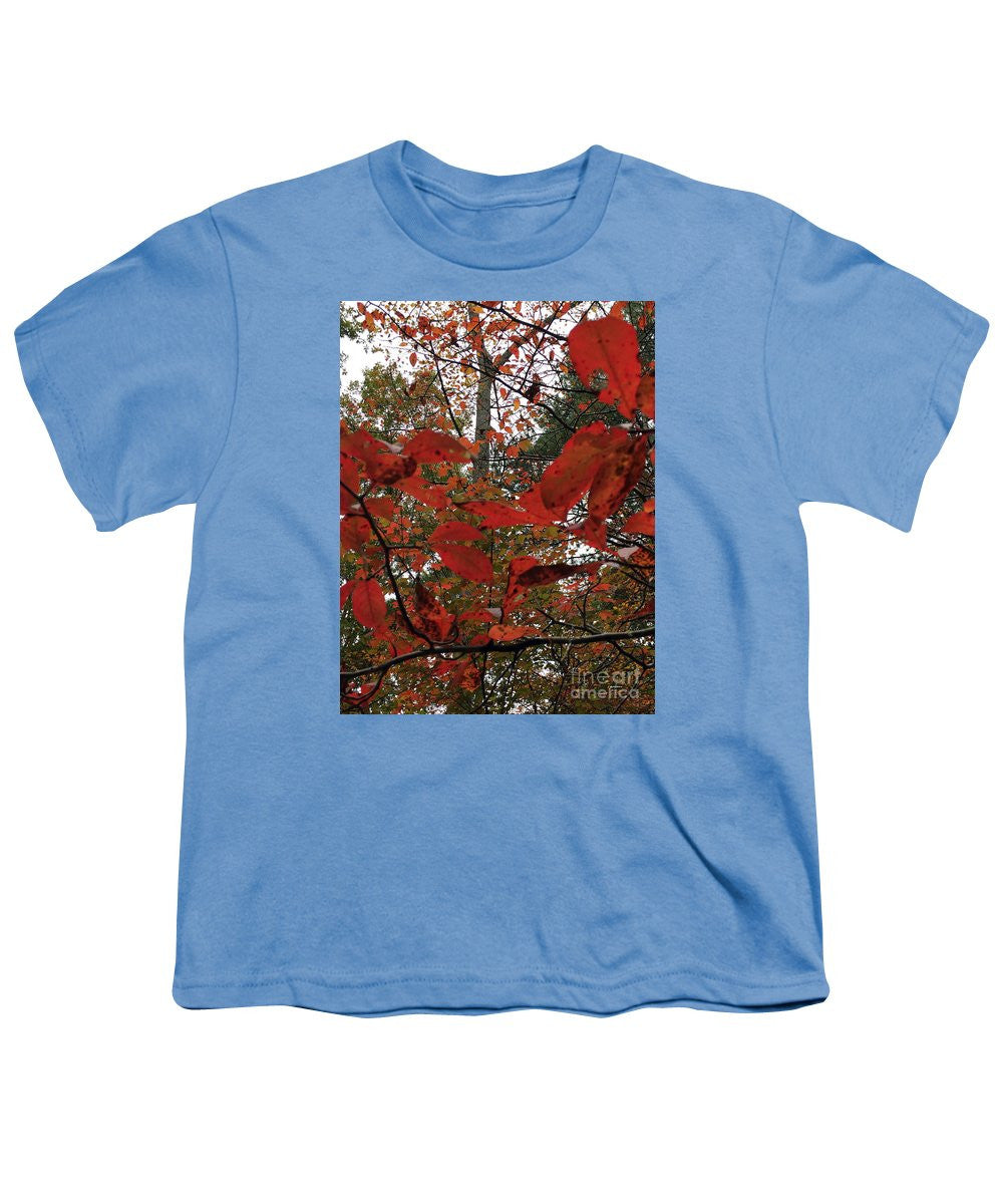 Youth T-Shirt - Autumn Leaves In Red