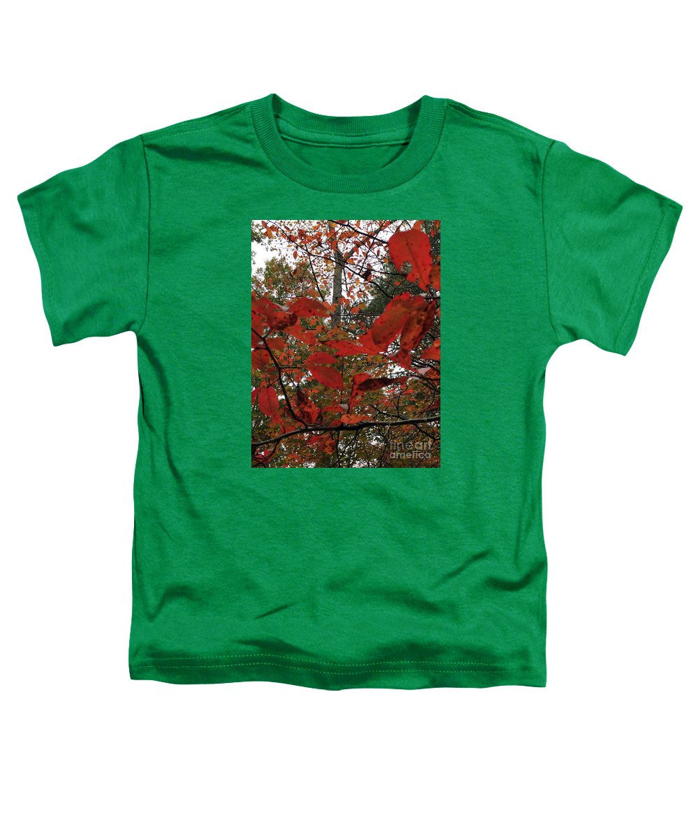 Toddler T-Shirt - Autumn Leaves In Red