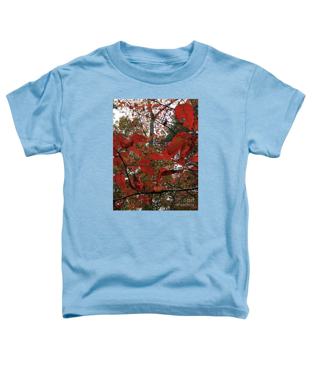 Toddler T-Shirt - Autumn Leaves In Red