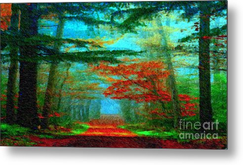 Autumn Road - Metal Print