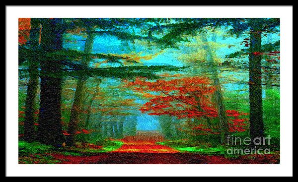 Autumn Road - Framed Print