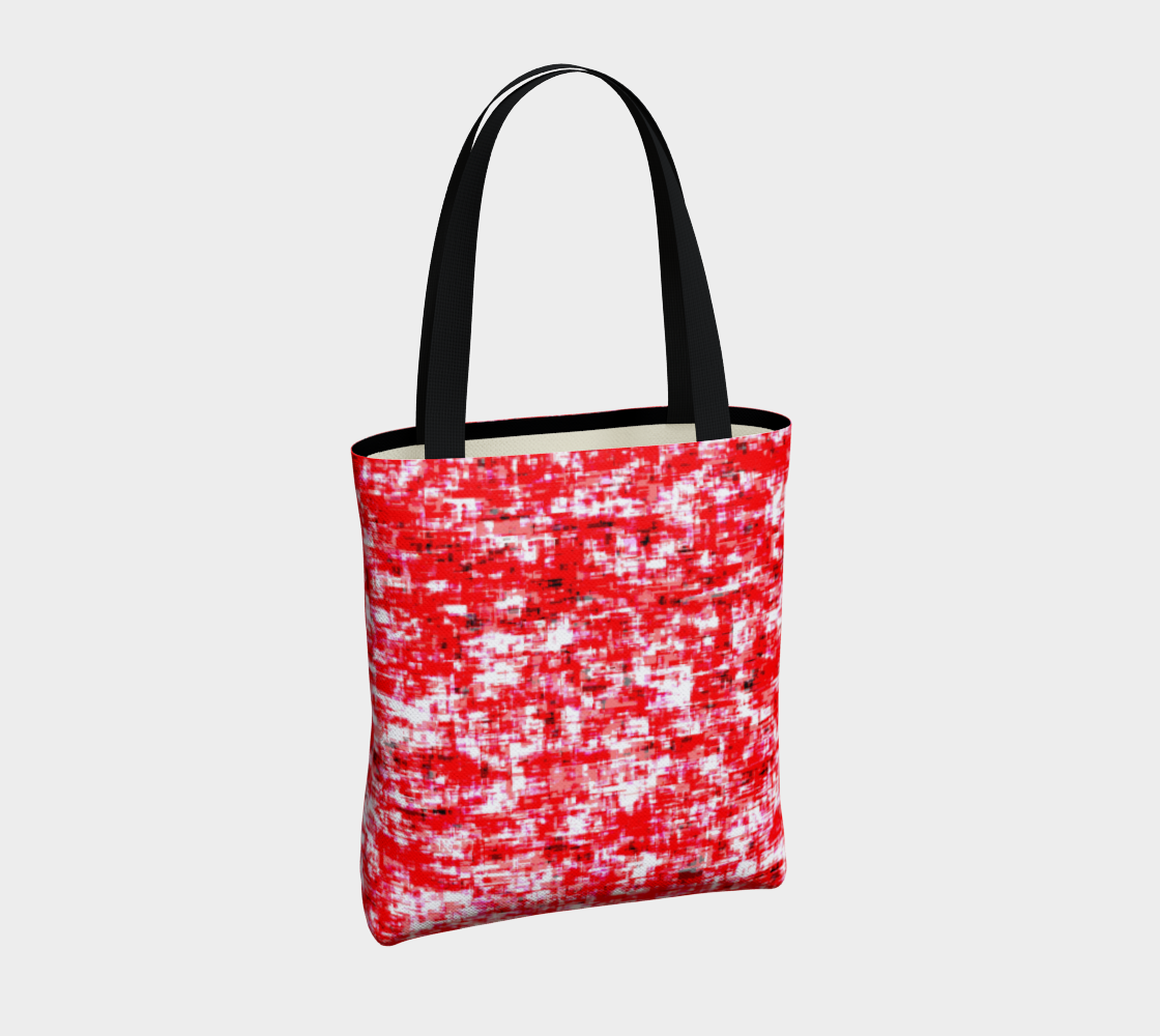 Abstract in Red and White Tote Bag