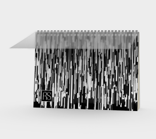 Abstract in Black and White Spiral Notebook Landscape